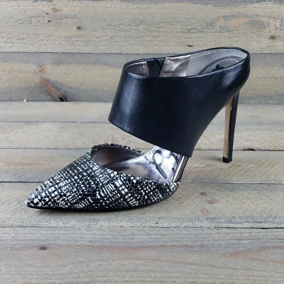 Sam Edelman Woman's  Leather Monroe  Heels  Black White - Picture 2 of 12